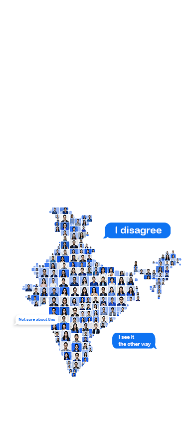 A map of India made up of many different people